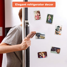 Load image into Gallery viewer, Vicyak 12 Pack High Transparency Acrylic Magnetic Photo Frame for Refrigerator, Double-Sided Frameless Design, Compatible with Instax and Polaroid Photos, 2.36&quot; x 3.54&quot;
