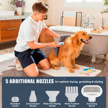 Load image into Gallery viewer, Ownpets 5 in1 Portable Smart Pet Grooming Hair Dryer for Dogs, Smart Temperature Control, Low Noise Dog Blow Dryer with Grooming Brush for Home, Pet Washing Station
