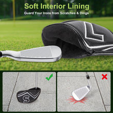 Load image into Gallery viewer, WELSPO 11 Pack Magnetic Golf Iron Head Covers, Embroidered Club Label on Both Sides of Golf Club Covers for Irons and Wedge, Synthetic Leather Club Headcover, Universal Fit Main Iron Clubs

