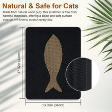 Load image into Gallery viewer, Ownpets Wall Cat Scratcher, Cute Vertical Cat Scratching Board, Wall Mounted Cat Scratch Pad for Wall, Glass, Wood, and Tile, Furniture Protector, Fish Print Black
