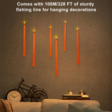 Load image into Gallery viewer, IMAGE 12 Pcs Orange Flickering Flameless Taper Candles 3D Wick Ivory with 10 Keys Remote and Timer
