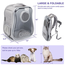 Load image into Gallery viewer, Ownpets Cat Backpack Carrier, Breathable Bubble Pet Backpack for Cats and Small Dogs up to 15lbs Pet Carrier for Travel, Hiking
