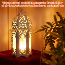 Load image into Gallery viewer, Metal Candle Holder Small Sized 4PCS sets Transparent Glass Moroccan Style Hanging Lanterns Creative Wedding Home Tabletop Decoration Birdcage, White
