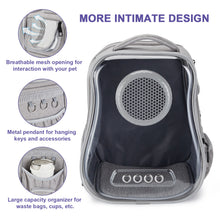 Load image into Gallery viewer, Ownpets Cat Backpack Carrier, Breathable Bubble Pet Backpack for Cats and Small Dogs up to 15lbs Pet Carrier for Travel, Hiking

