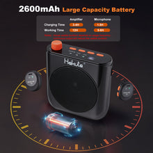 Load image into Gallery viewer, HAKUTA Voice Amplifier for Teachers, 2 Magnetic Wireless Lavalier Mics with Auto-Charging Storage, 3 Carry Modes &amp; 2600mAh Battery, Portable Speaker for Classroom/Meetings/Yoga/Training/Outdoor

