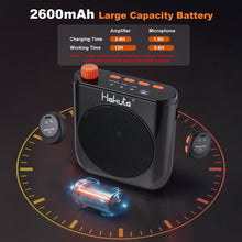 Load image into Gallery viewer, HAKUTA Wireless Voice Amplifier for Teachers, Portable Bluetooth Speaker with Magnetic Lavalier Microphone&amp;2 Mic,Magnetic Dock with Auto-Charging included, For Classroom/Meetings/Training/Outdoor
