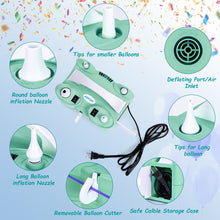 Load image into Gallery viewer, AGPtEK 3-in-1 Air Pump for Inflatables and Balloon Electric Air Balloon Pump 600W for Air Mattress, Compression Bag, Green
