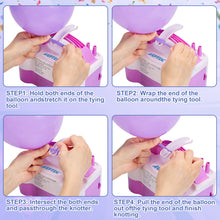 Load image into Gallery viewer, AGPtEK 110V 600W Electric Air Balloon Pump with Built-in Tying Tool, Purple &amp; White
