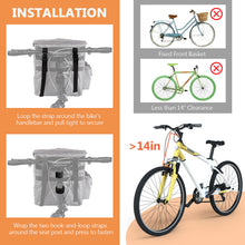 Load image into Gallery viewer, Ownpets Large Bike Front Basket Pet Carrier, with Breathable Mesh Windows Functions as car booster seat or adjustable shoulder bag for pet, foldable for storage, compatible with most bike handlebars
