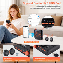 Load image into Gallery viewer, HAKUTA Voice Amplifier for Teachers, 2 Magnetic Wireless Lavalier Mics with Auto-Charging Storage, 3 Carry Modes &amp; 2600mAh Battery, Portable Speaker for Classroom/Meetings/Yoga/Training/Outdoor
