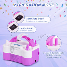 Load image into Gallery viewer, AGPtEK 110V 600W Electric Air Balloon Pump with Built-in Tying Tool, Purple &amp; White
