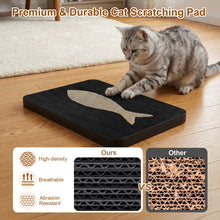Load image into Gallery viewer, Ownpets Wall Cat Scratcher, Cute Vertical Cat Scratching Board, Wall Mounted Cat Scratch Pad for Wall, Glass, Wood, and Tile, Furniture Protector, Fish Print Black

