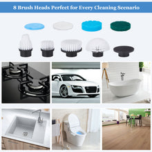 Load image into Gallery viewer, Fixm Electric Spin Scrubber, Cordless Shower Scrubber with Adjustable Extension Handle, Electric Cleaning Brush for Bathtub Kitchen Wall Cleaning, 2 Speeds with Display and 11 Replaceable Brush Heads

