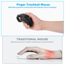 Load image into Gallery viewer, Wireless USB Handheld Finger Trackball Mouse with Laser Pointer, Black
