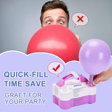 Load image into Gallery viewer, AGPtEK 110V 600W Electric Air Balloon Pump with Built-in Tying Tool, Purple &amp; White
