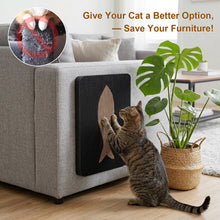 Load image into Gallery viewer, Ownpets Wall Cat Scratcher, Cute Vertical Cat Scratching Board, Wall Mounted Cat Scratch Pad for Wall, Glass, Wood, and Tile, Furniture Protector, Fish Print Black
