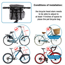 Load image into Gallery viewer, Ownpets Pet Bike Basket, Foldable Waterproof Dog Bike Basket Carrier with Mesh Windows &amp; Adjustable Safety Straps for Small, Medium Dogs &amp; Cats, Muti-Purpose Dog Bag Carrier for Cycling, Walking, Hiking, Car Travel &amp; More
