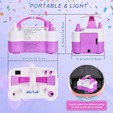 Load image into Gallery viewer, AGPtEK 110V 600W Electric Air Balloon Pump with Built-in Tying Tool, Purple &amp; White

