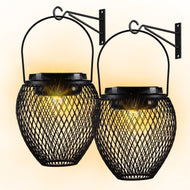 IMAGE 2 Pcs Solar Lanterns Outdoor Lights with White and Warm Yellow Light, Hanging Solar Lights Outdoor Waterproof Yard Pathway Porch Trees Decor