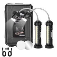 IMAGE Rechargeable Grill Lights Magnetic BBQ Grill Light with Ultra-Bright LED Lights and 3W Side Light, 360 Degrees Flexible Gooseneck Adjustable BBQ Grill Lights for Any Gas Charcoal Electric Grill 2 Packs