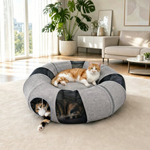 Load image into Gallery viewer, Ownpets 2 in 1 Collapsible Cat Tunnel for Indoor Cats with Cushion Bed
