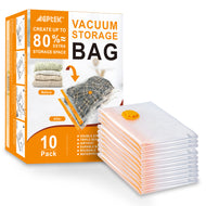 AGPtEK Extra Large Vacuum Bags, 10 Jumbo Bags Set, Durable & Reusable Space-Saving Solution for Clothes, Blankets, Comforters, and More. Ideal for Home Storage and Travel (No Pump Included)