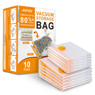 AGPTEK 10 Vacuum Storage Bags, Ideal Space-Saving Solution for Clothes, Blankets, Comforters and More, Perfect for Home Storage and Travel  (5 Large and 5 Jumbo)