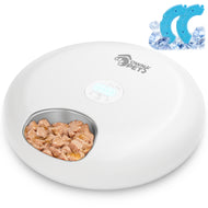 Ownpets 6 Meals Cordless Rechargeable Battery Automatic Cat Feeder for Wet/Dry Food with 2 Ice Packs for Cats/Small Dogs