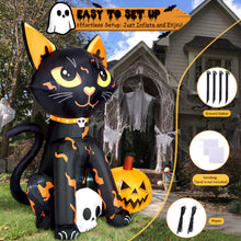Load image into Gallery viewer, CAMULAND 5FT Halloween Inflatables Outdoor Decorations - Blow Up Cat &amp; Pumpkin Halloween Yard Decorations, Built-in LED Lights Décor for Holiday Party Yard Lawn
