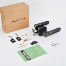 Load image into Gallery viewer, FITNATE Smart Fingerprint Door Lock – Keyless Entry Lever with APP, IC Card, Code, Key &amp; Biometric Unlock for Bedroom, Home, Hotel, Office, Apartment
