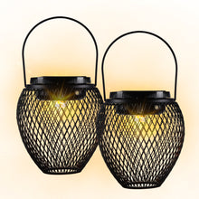 Load image into Gallery viewer, IMAGE 2 Pcs Solar Lanterns Outdoor Lights with White and Warm Yellow Light, Hanging Solar Lights Outdoor Waterproof Yard Pathway Porch Trees Decor
