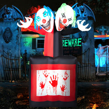 Load image into Gallery viewer, CAMULAND 5FT Halloween Inflatable Jack Fright in The Box Clown - Extendable Halloween Inflatable Blow Up Decor with Built-in LED Lights Perfect for Garden, Lawn, Yard, and Party
