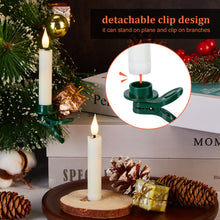 Load image into Gallery viewer, 12 Pack LED Taper Candles Light Set Flameless 3D Wick Ivory Candles with Clip-on Christmas Tree Design, 10-Key Remote with Timer, Warm White
