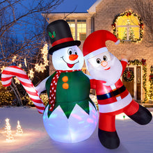 Load image into Gallery viewer, Christmas Inflatables, CAMULAND 6FT Inflatable Christmas Decorations Inflatable Snowman and Santa Claus with Built-in LED Lights, Outdoor Christmas Decorations Blow-up Decor for Yard, Garden and Party
