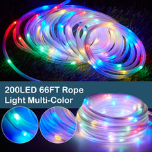 Load image into Gallery viewer, 75.5FT 200 Led Muticolor Solar Rope String Lights Outdoor Decoration
