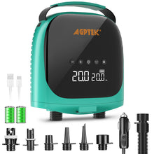 Load image into Gallery viewer, AGPTEK Paddle Board Pump Electric Sup Pump Rechargeable Battery-Powered 20PSI Portable SUP Air Pump, Auto-Off 12V DC Car Connector Electric Pump for Inflator &amp; Deflator Stand up Paddle Boards, Boats
