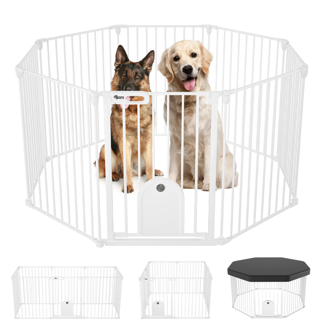 8 Panels Metal Pet Dog Playpen 29 Inches Indoor & Outdoor Dog Fences Heavy Duty & Foldable Dog Playpen for Small, Medium and Large Dogs