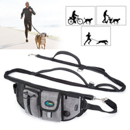 Premium Breathable Adjustable Waist Bag & Elastic Shock-absorbing Dog Leash with Safety Reflective Strips, Convenient Pockets, Ideal for Walking, Jogging, Hiking, Training Dogs