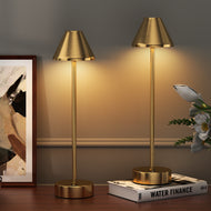 IMAGE 2 Pack Cordless Table Lamp Portable Gold Meta Lamps, 5000mAh Battery Operated LED Desk Lamp Touch, 3 Color Temperature Stepless Dimmable Table Night Light