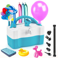 AGPtEK 3-in-1 Portable Electric Air Balloon Pump 600W for 260q Foil Mylar Latex Double-Stuffed Balloons, Inflator Deflator for Pool Floats Air Bed Compression Bag, Blue & White