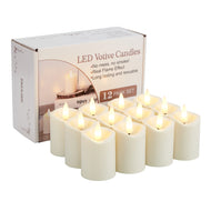 IMAGE 12 Pcs Flameless Flickering Ivory Candles with Timer for Wedding, Halloween, Christmas Decor, Party and Home Decoration