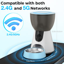 Load image into Gallery viewer, OWNPETS 4L Automatic Cat Feeder with Camera, 2.4G &amp; 5G WiFi, 1304P HD Video with Night Vision, Voice Dialogue Function
