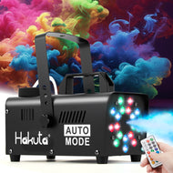 Hakuta Smoke Machine, Fog Machine with 18 Colorful LED Lights Automatic Fog Machine with Racing,Jumping LED Modes for for Halloween, Christmas, Wedding and Stage DJ Party
