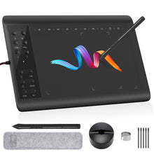 Load image into Gallery viewer, IMAGE Graphics Drawing Tablet 10 x 6 Inch Large Active Area with 8192 Levels Battery-Free Pen and 12 Hot Keys, Compatible with Windows/Mac/Android for Painting, Design &amp; Online Teaching, Black
