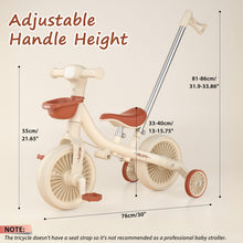 Load image into Gallery viewer, WELSPO 5-in-1 Toddler Tricycle with Push Handle, Kids Balance Bike, Baby Balance Bike 2 Year Old, with Removable Pedals, Training Wheels, for Boys &amp; Girls Ages 2 3 4 5
