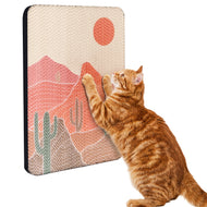 Ownpets Wall Mounted Cat Scratcher with Adhesive Strips, Cut Design, Red