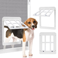 Ownpets Dog Screen Door, Inside Door Flap Lockable Pet Screen Door Magnetic Closure Sturdy Doggie Door 11x13 Inch White