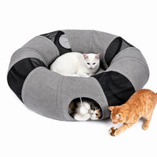 Load image into Gallery viewer, Ownpets 2 in 1 Collapsible Cat Tunnel for Indoor Cats with Cushion Bed
