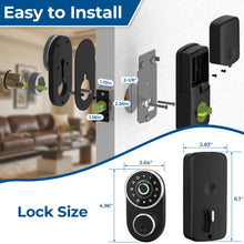 Load image into Gallery viewer, FITNATE Smart Fingerprint Door Knob with Keypad, App Control, 4-in-1 Keyless Entry, Biometric Lock for Bedroom, Office, Rental Use
