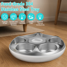 Load image into Gallery viewer, Ownpets Automatic Cat Feeder for Wet Food, with Stainless Steel Tray and 2 Ice Packs, 6 Meals Rechargeable Cat Food Dispenser for Cats Small Dogs
